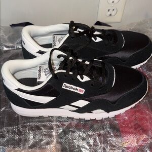 Reebok Black and White Low-Top Sneakers